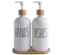 El juego de dispensador de jab n blanco MOMEEMO incluye un dispensador de jab n de manos y un dispensador de jab n lavavajillas de vidrio. Ideal