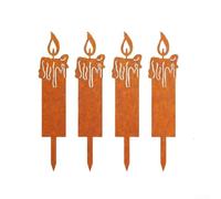 El juego de estacas para velas mejora tu cama de flores o maceta con este exquisito juego de 4 diseños rústicos (velas)