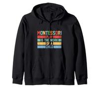 El juego de filosofía Montessori es el trabajo de un niño retro de los años 80 Sudadera con Capucha