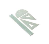 El juego de herramientas de geometría de plástico incluye regla triangular transportadora recta para proyectos escolares de matemáticas y arte, medición de ángulos