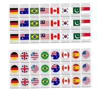 El Juego de Juegos de baldosas Incluye 48 Azulejos de 24 mm Patrón de Bandera Melamine Push Tile Game para Adultos Kids Portable Mahjong Tile Set para la Fiesta de Picnic de Primavera, Mah Jong