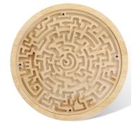 El juego de laberinto loco, bola redonda de madera con 2 bolas de metal, para niños, niñas, adultos y adolescentes (bambú natural)