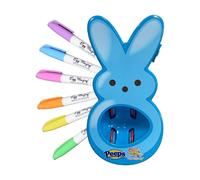 El juego de manualidades y decoraci?n de huevos Peeps Bunny de Eggmazing incluye 6 marcadores no t?xicos de secado r?pido de colores azules