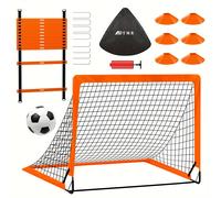 El juego de porterías de fútbol 2 porterías de fútbol negras, un balón de fútbol talla 4, una bomba de aire, una escalera de agilidad y conos de