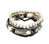 El juego de pulseras de cuentas coloridas es ideal para amigas, hermanas y niñas, deja que la pulsera sea testigo de tus aretes de gota de cuero para mujer, talla única, Metal, No es una piedra