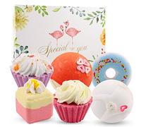 El juego de regalo de bombas de baño naturales contiene pétalos de aceites esenciales adecuados para burbujas y spa, las mejores mujeres, cumpleaños, aniversarios, día de la madre