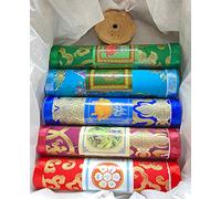 El juego de regalo de incienso butanés contiene Tara verde, enebro del Himalya, medicina, sándalo butanés & Om Made Padme Hoong y un soporte de incienso