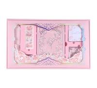 El juego de suministros escolares de Flower Wonderland incluye cuaderno de tapa dura, papel de notas, cinta decorativa, calcomanías de flores, marcapáginas, colección de marcapáginas
