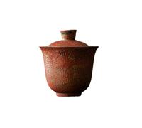 El juego de té de Kung Fu para el hogar puede flotar retro de cerámica gruesa de mano, cuenco de tapa roja