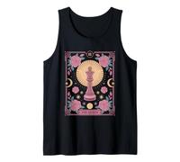 El jugador de ajedrez floral estilo carta del tarot de la re Camiseta sin Mangas