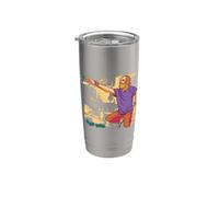 El jugador de boule lanza el traje de bolas de boulen. Vaso térmico de acero inoxidable de doble pared