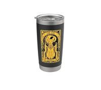 El Juicio Uno Tarjeta Esfinge Gato Art Nouveau Oculto Lindo Vaso térmico de acero inoxidable de doble pared