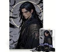 El Juramento del Cuervo - Guerrero Oscuro Rompecabezas Difícil para Adultos 1000 Piezas Rompecabezas Mental Relajante Arte de Ensamblaje (50x75cm)