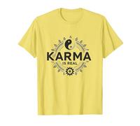 El Karma es Real: Sabiduría del Equilibrio Espiritual del Yin Yang Camiseta, Hombre, Limón, XXL