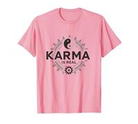 El Karma es Real: Sabiduría del Equilibrio Espiritual del Yin Yang Camiseta, Hombre, Rosado, L