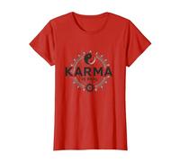 El Karma es Real: Sabiduría del Equilibrio Espiritual del Yin Yang Camiseta, Mujer, Rojo, L