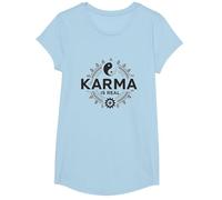 El Karma es Real: Sabiduría del Equilibrio Espiritual del Yin Yang Camiseta, Niñas, Azul Bebé, XS