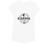 El Karma es Real: Sabiduría del Equilibrio Espiritual del Yin Yang Camiseta, Niñas, Blanco, Grande