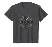 El Karma es Real: Sabiduría del Equilibrio Espiritual del Yin Yang Camiseta, Niños, Jaspeado Oscuro, 10 años