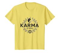 El Karma es Real: Sabiduría del Equilibrio Espiritual del Yin Yang Camiseta, Niños, Limón, 4 años