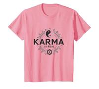El Karma es Real: Sabiduría del Equilibrio Espiritual del Yin Yang Camiseta, Niños, Rosado, 10 años