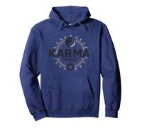 El Karma es Real: Sabiduría del Equilibrio Espiritual del Yin Yang Sudadera con Capucha, Unisex para Adultos, Azul Marino, L