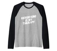 El Kickboxing es mi Terapia, Divertido, Kickboxer, Karate, Boxeo, Amor Camiseta Manga Raglan