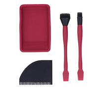 El kit de aplicador de pegamento de silicona de 4pcs incluye 2 cepillos, 1 peine de esparcidor y 1 bandeja reutilizable establecido para aplicaciones precisas e incluso adhesivas