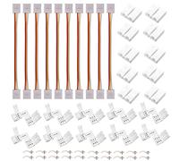 El kit de conector de tira de LED RGB de 3 pines incluye 10 tiras de LED de puente, 10 conectores en forma de L, 10 conectores sin espacios, 20 clips para tira de LED de 10 mm 5050 WS2812B WS2811