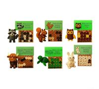 El kit de manualidades de botones de Navidad incluye bonitas decoraciones de vida silvestre, adornos navideños 3D acrílicos para niños y familias (6 piezas)