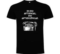 El Kraken Camiseta No Soy Antisocial Soy antigilipollas, Camisetas Divertidas para Regalo Original, Frases graciosas, Manga Corta, 100% Algodón, Unisex, Hombre y Mujer, Corte Recto