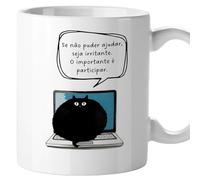 El Kraken Canecas engraçadas com frases em português, caneca dia do pai, dia da mãe, presentes originais, cerâmica 330 mL (Gato irritante)