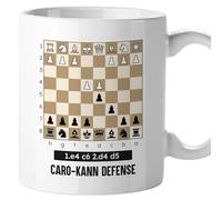 El Kraken Mug chess, openings; board; original mugs; gift; regalo, both sides printed, premium ceramic 330 mL (Caro Kann)