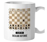 El Kraken Mug chess, openings; board; original mugs; gift; regalo, both sides printed, premium ceramic 330 mL (Sicilian)