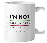 El Kraken Original mugs, Funny mug with funny phrases and messages, Gifts for coworkers, Secret Santa, Ceramic 330 mL (I'm not antisocial)