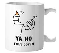 El Kraken Taza cumpleaños Ya no eres joven, Tazas originales, divertida, graciosa, humor, hombre, mujer, 40-70 años, Regalo para amigas, compañeros de trabajo, Cerámica 330 mL (40 años)