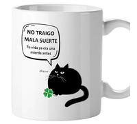 El Kraken Taza gato, tazas de gatos originales, con frases divertidas, graciosa, amigo invisible, Regalo, Cerámica 330 mL (No traigo mala suerte)