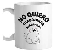 El Kraken Taza gato, tazas de gatos originales, con frases divertidas, graciosa, amigo invisible, Regalo, Cerámica 330 mL (No quiero trabajar)