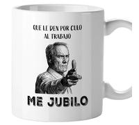 El Kraken Taza jubilación hombre, regalo despedida, tazas originales, divertida, mensaje gracioso, humor, compañeros de trabajo, Cerámica 330 mL (Que le den por culo al trabajo)