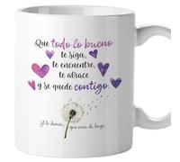 El Kraken Taza Que todo lo bueno te siga te encuentre te abrace, Tazas originales, Detalles para compañeras de trabajo, Amigo invisible, Regalo para mujer, Cerámica 330 mL (Tonos morados)
