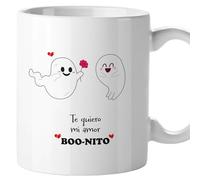El Kraken Taza San Valentín, Tazas originales con frases bonitas, Te quiero, Kawaii, Detalles para parejas, Amigas, Día de la madre, Hermana, Regalo para mujer, Cerámica 330 mL (Amor Boo-Nito)