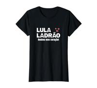 El ladrón Lula me robó el corazón Lula Brasil Camiseta gráfica económica, Mujer, Negro, XL