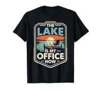El Lago es mi Oficina Divertido Jubilación Pesca Puesta de Sol Camiseta