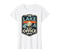 El Lago es mi Oficina Divertido Jubilación Pesca Puesta de Sol Camiseta gráfica económica