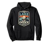 El Lago es mi Oficina Divertido Jubilación Pesca Puesta de Sol Sudadera con Capucha