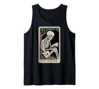 El Lector Tarot Card Book Lover Skeleton Reading Book Camiseta sin Mangas