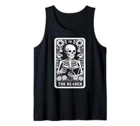 El Lector Tarot Card Book Lover Skeleton Reading Book Camiseta sin Mangas