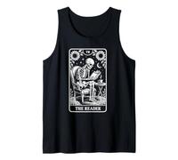 El Lector Tarot Card Book Lover Skeleton Reading Book Camiseta sin Mangas