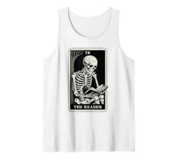 El Lector Tarot Card Book Lover Skeleton Reading Book Camiseta sin Mangas