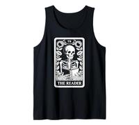 El Lector Tarot Card Book Lover Skeleton Reading Book Camiseta sin Mangas